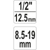 Шпильковерт универсальный YATO 1/2" d: 8.5-19 мм YT-06251