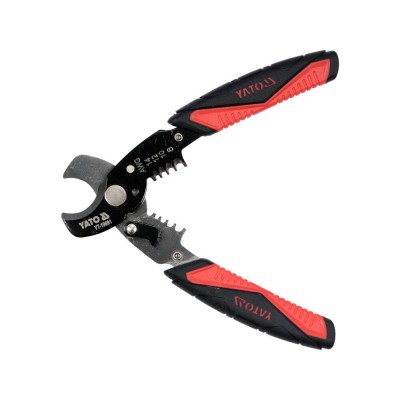 Кабелерез для кабелей/прутов ⌀10.5/3 мм с сьемником изоляции ⌀1.6-3.2 мм 170 мм YATO YT-19691