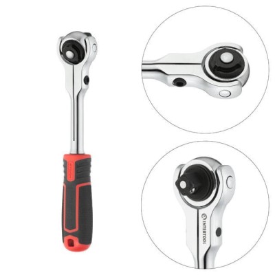 Рукоятка с храповым механизмом поворотная, 72 зуба 1/2", Cr-V STORM Intertool ET-8009