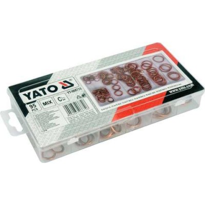 Шайбы медные YATO разных размеров, набор 95 шт. YT-068713