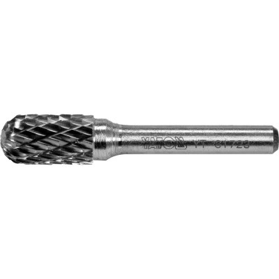 Фреза цилиндрическая скругленная из вольфрама карбида YATO, Ø= 10 мм, l= 56/16 мм, со шпинделем Ø= 6 мм YT-61723