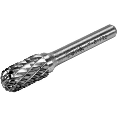 Фреза цилиндрическая скругленная из вольфрама карбида YATO, Ø= 10 мм, l= 56/16 мм, со шпинделем Ø= 6 мм YT-61723