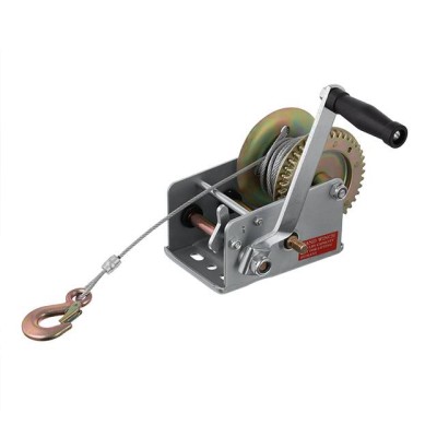 Лебедка рычажная барабанная стальной трос тяговое усилие 900 кг Intertool GT1455