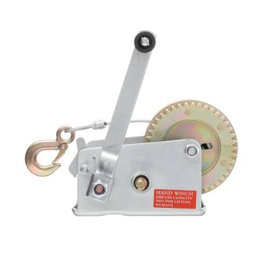 Лебедка рычажная барабанная стальной трос тяговое усилие 900 кг Intertool GT1455