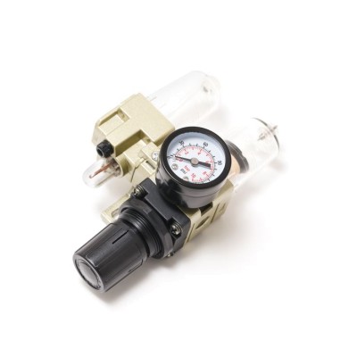 Блок подготовки воздуха мини для пневмосистемы (фильтр-регулятор + лубрикатор) 1/4 диапазон регулировки давления 0-10 bar Forsage F-AC2010-02