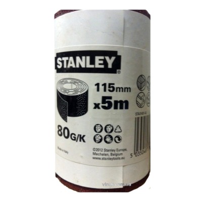 Бумага шлифовальная STANLEY 115 мм x 5 м P80 STA31431-XJ Бумага шлифовальная STANLEY 115 мм x 5 м P80 STA31431-XJ