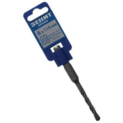 Бур SDS-Plus 6×110 мм, спираль 4S Зенит Профи Бур SDS-Plus 6×110 мм, спираль 4S Зенит Профи