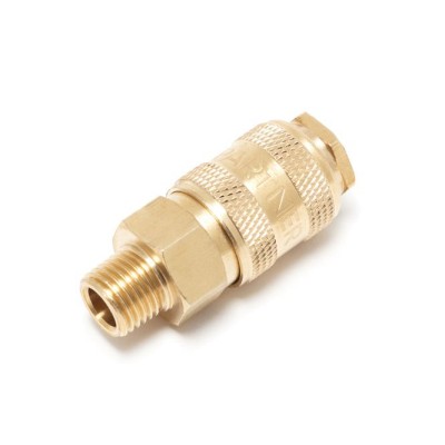 Быстроразъем пневматический с клапаном с наружной резьбой 3/8" (латунь) Partner BSE1-3SM