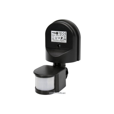 Датчик руху чорний VOREL 1200 Вт 12 м 180° 83122