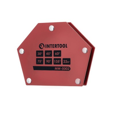 Тримач магнітний для зварювання трапеція, 30 °, 45 °, 60 °, 75 °, 90 °, 135 °, 22 кг, 115 * 90 * 17 мм Intertool MW-0002