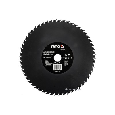 Диск-фреза отрезной по дереву, ПВХ, гипсу YATO 230 х 22.2 мм 8000 об/мин YT-59163