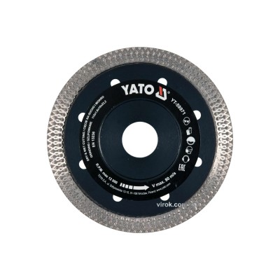 Диск отрезной алмазный по керамограниту, стеклу, керамике для мокрой и сухой резки YATO 115 x 1.6 x 10 x 22.2 мм YT-59971