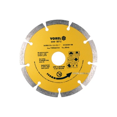Диск алмазний відрізний VOREL "SEGMENT" ?=125 мм 8712