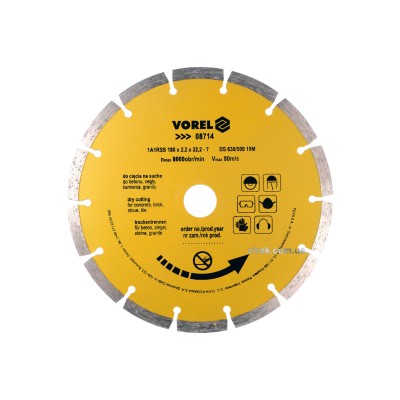 Диск алмазний відрізний VOREL "SEGMENT" ?=180 мм 8714