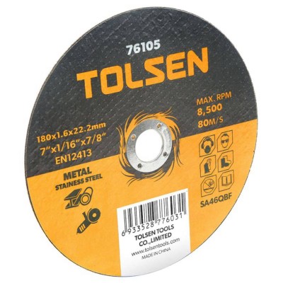 Диск отрезной по металлу/нержавейке 125х1.2х22.2мм Tolsen 76103