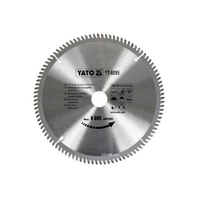 Диск пильный по алюминию YATO 250 х 30 х 3.0 x 2.2 мм 100 зубцов R.P.M до 6000 1/мин YT-6095