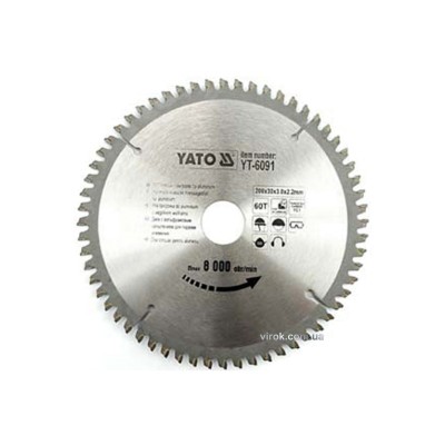 Диск пильный по алюминию YATO 350 х 30 х 3.2 x 2.5 мм 100 зубцов R.P.M до 4500 1/мин YT-6099