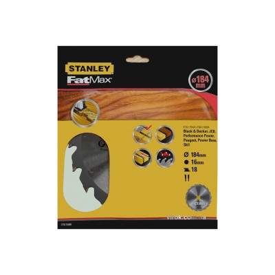Диск пильний по дереву STANLEY 184 x 16 мм 18 зубців STA15360-XJ
