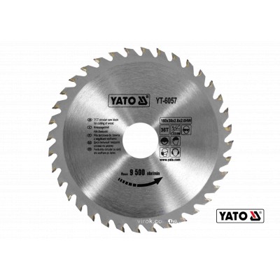 Диск пильный по дереву YATO 160 х 30 х 2.8 х 2 мм 36 зубцов R.P.M до 9500 1/мин YT-6057