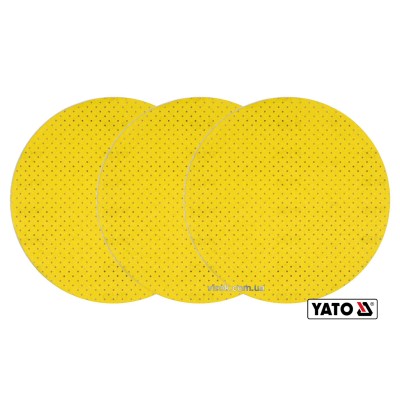 Диск шлифовальный перфорированный на липучке до шлифмашины YATO G150 225 мм 3 шт YT-84604