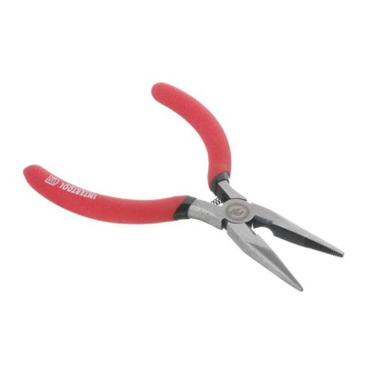 Довгогубці прямі 115мм, прецизійні, обливні рукоятки двошарові Intertool HT-0130