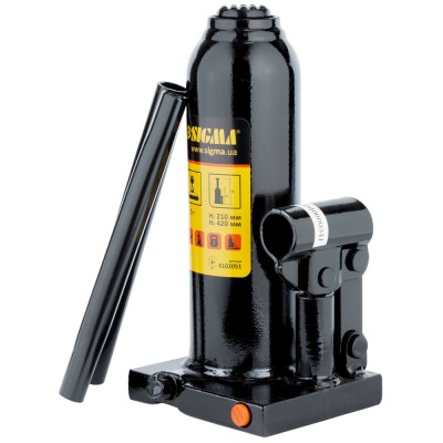 Домкрат гідравлічний пляшковий 5т H 210-420мм кейс SIGMA 6102051