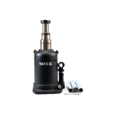 Домкрат гидравлический бутылочный с двойным штоком YATO 10 т 208-523 мм YT-1714