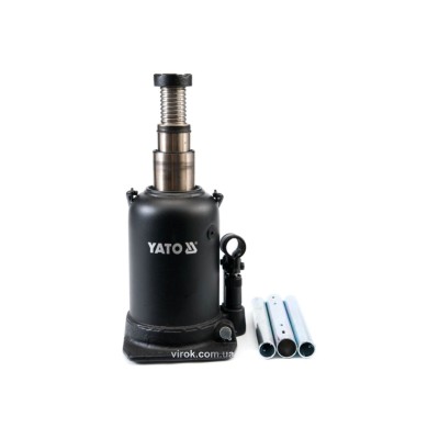 Домкрат гидравлический бутылочный с двойным штоком YATO 12 т 230-593 мм YT-1715