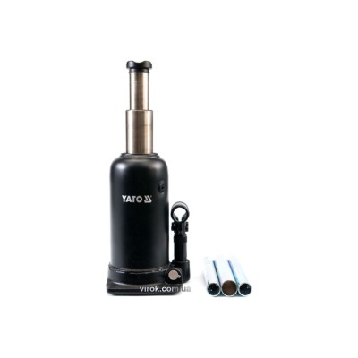 Домкрат гидравлический бутылочный с двойным штоком YATO 5 т 220-500 мм YT-1711