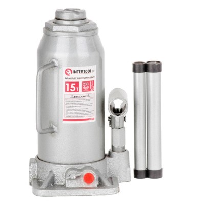 Домкрат "стовпчик" одноштоковий 15т, 230-460 мм Intertool GT0027