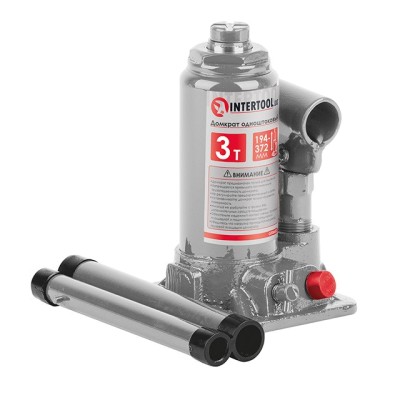 Домкрат "стовпчик" одноштоковий 3т, 194-372 мм, в пластиковому кейсі Intertool GT0052