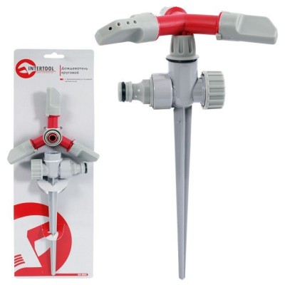 Дощувач круговий з головкою, що обертається на милиці. PP, ABS, Zinc alloy Intertool GE-0055