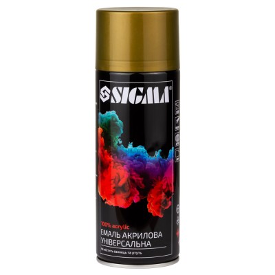 Эмаль аэрозольная акриловая 400мл RAL 1036 золотой глянец SIGMA 2736851 Эмаль аэрозольная акриловая 400мл RAL 1036 золотой глянец SIGMA 2736851