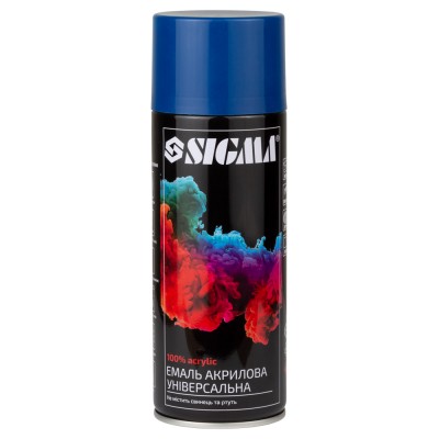 Эмаль аэрозольная акриловая 400мл RAL 5005 синий глянец SIGMA 2737121 Эмаль аэрозольная акриловая 400мл RAL 5005 синий глянец SIGMA 2737121