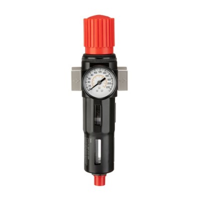 Фильтр для очистки воздуха с редуктором 3/4", 5мкм, 2600 л/мин, металл, профессиональный Intertool PT-1417