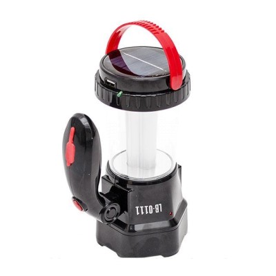 Фонарь аккумуляторный 1LED 1W + 21 SMD солнечная панель, кабель для зарядки телефона Intertool LB-0111