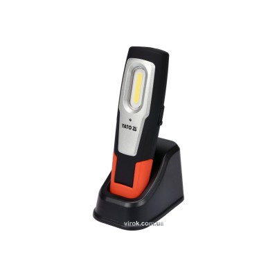 Фонарь светодиодный аккумуляторный YATO Li-Ion 3.7 В 2.2 Ач 3+1 Вт 350+100 лм YT-08560