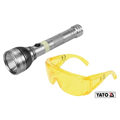 Фонарь ультрафиолетовый с очками для проверки банкнот YATO Li-Ion 3.7 В 1.5 Агод 3 Вт YT-08588