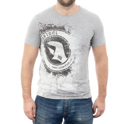 Футболка серая меланж S 100% хлопок Intertool SP-2221