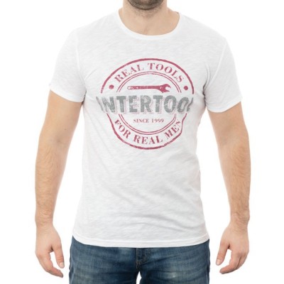 Футболка светло-серая меланж L 100% хлопок Intertool SP-2213