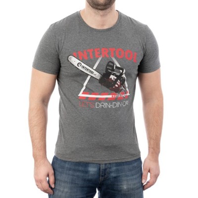 Футболка темно-серая M 95 % хлопок 5% спандекс Intertool SP-2232