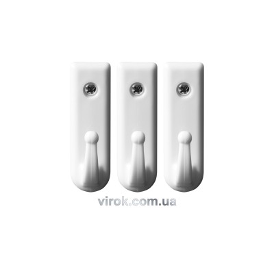 Гачки настінні VOREL із кріпленням на шуруп, набір 3 шт. 74765
