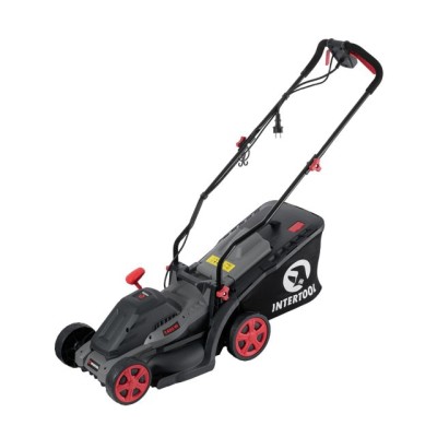 Газонокосарка електрична 1400 Вт, 230 В~50 Гц, 3300 об/хв, ширина захвату 340 мм, висота зрізу 30-80 мм, контейнер 35 літрів Intertool DT-2264