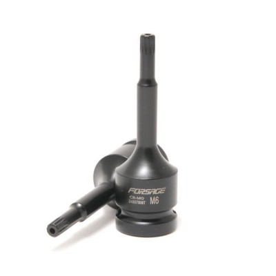 Головка-бита SPLINE глубокая ударная1/2", M6 с отверстием Forsage F-24807806T Головка-бита SPLINE глубокая ударная1/2", M6 с отверстием Forsage F-24807806T