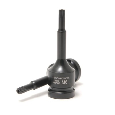 Головка-бита SPLINE глубокая ударная1/2", M6 с отверстием ROCKFORCE RF-24807806T Головка-бита SPLINE глубокая ударная1/2", M6 с отверстием ROCKFORCE RF-24807806T