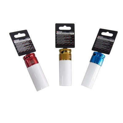 Головка глубокая для литых дисков с защитным кожухом 19мм, 1/2", на пластиковом держателе Forsage F-4458519C