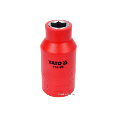 Головка торцевая шестигранная диэлектрическая YATO 1/2" М10 х 55/38 мм VDE до 1000 В YT-21030