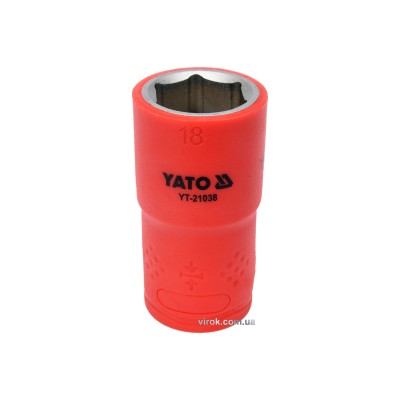 Головка торцевая шестигранная диэлектрическая YATO 1/2" М18 х 55/38 мм VDE до 1000 В YT-21038