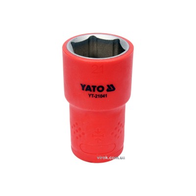 Головка торцевая шестигранная диэлектрическая YATO 1/2" М21 х 55/38 мм VDE до 1000 В YT-21041