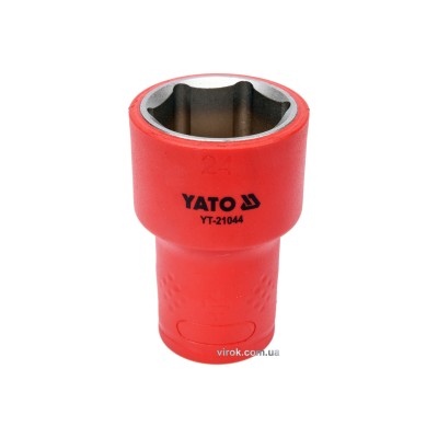 Головка торцевая шестигранная диэлектрическая YATO 1/2" М24 х 60/38 мм VDE до 1000 В YT-21044